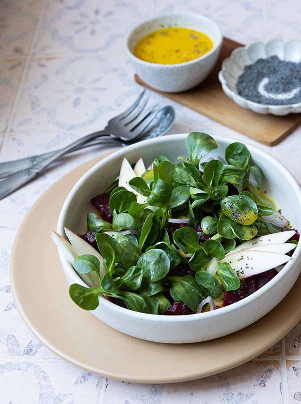 Feldsalat mit Mohndressing